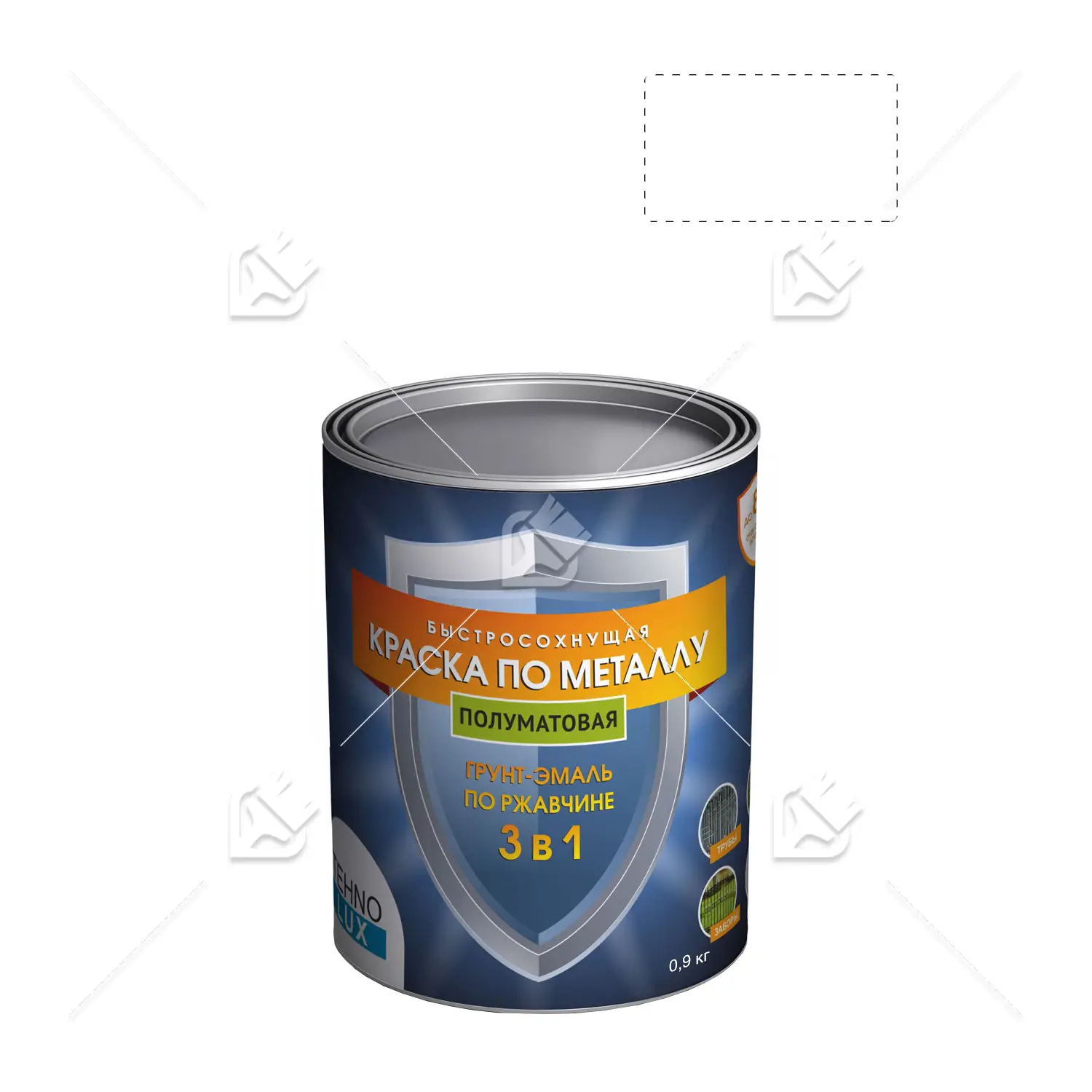 Грунт-эмаль 3 в 1 Технолюкс полуматовая белая RAL 9010 0,9 кг