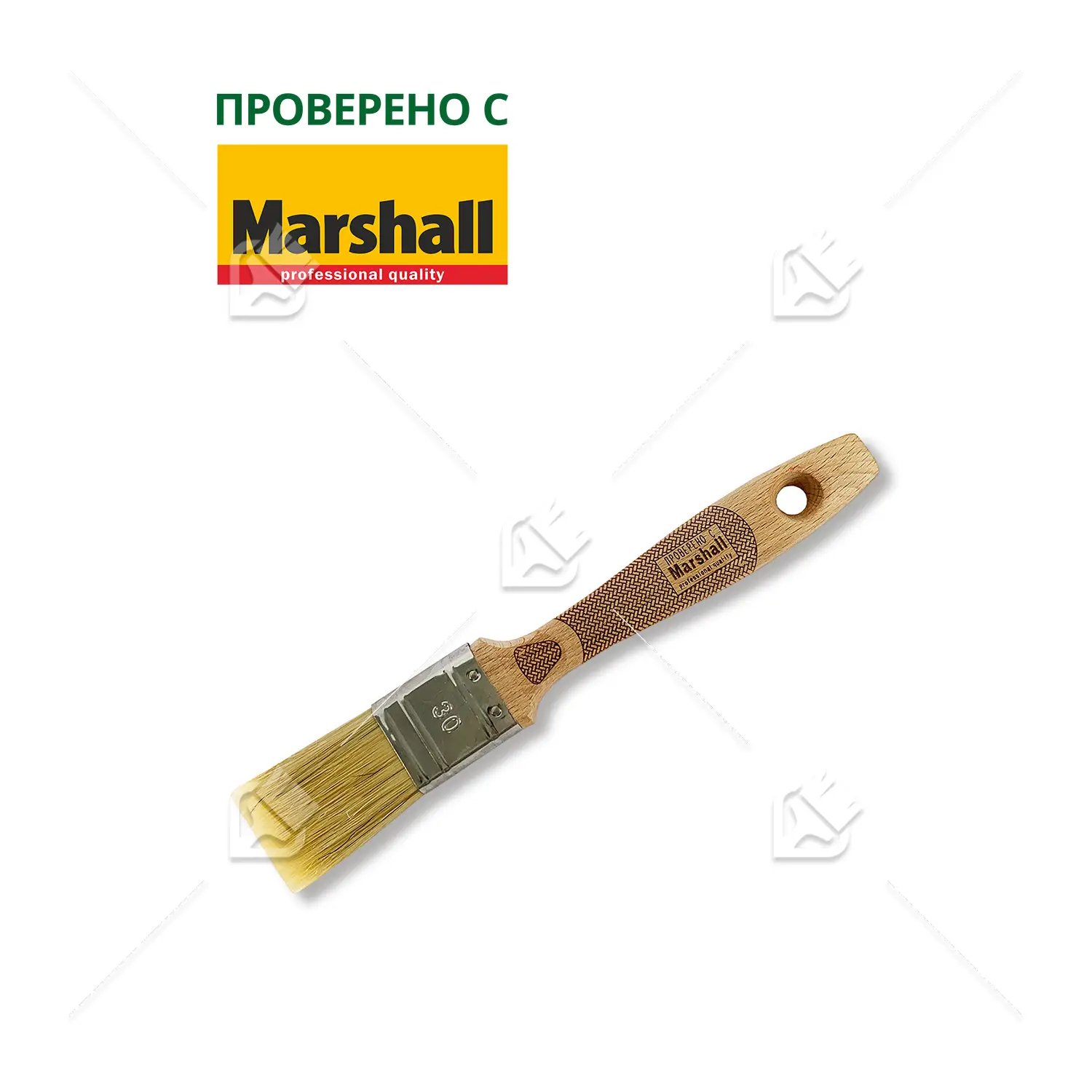 Кисть плоская Handmaler PRO RED светлая смешанная щетина буковая ручка 30 мм.