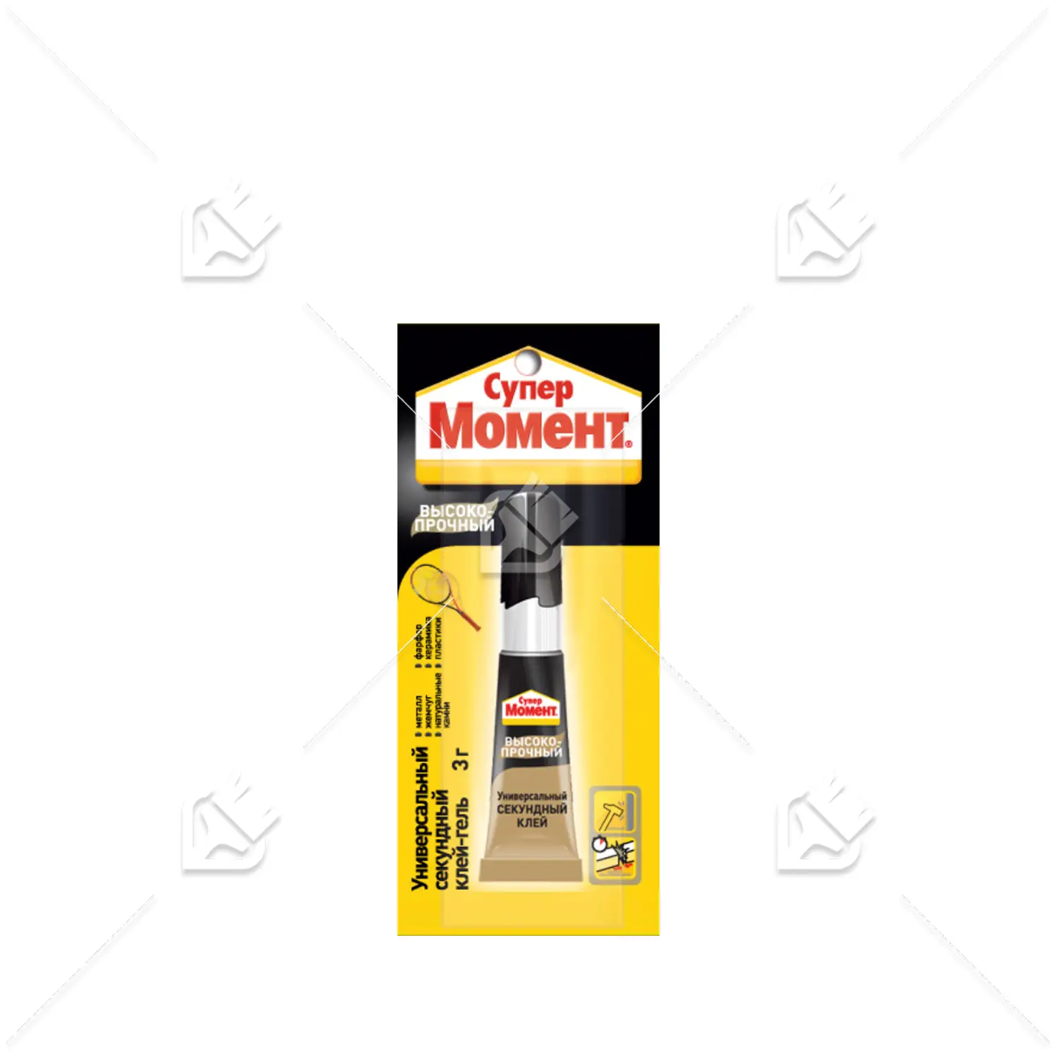 Клей универсальный секундный Супер Момент Высокопрочный 3 г. на мульти-карте