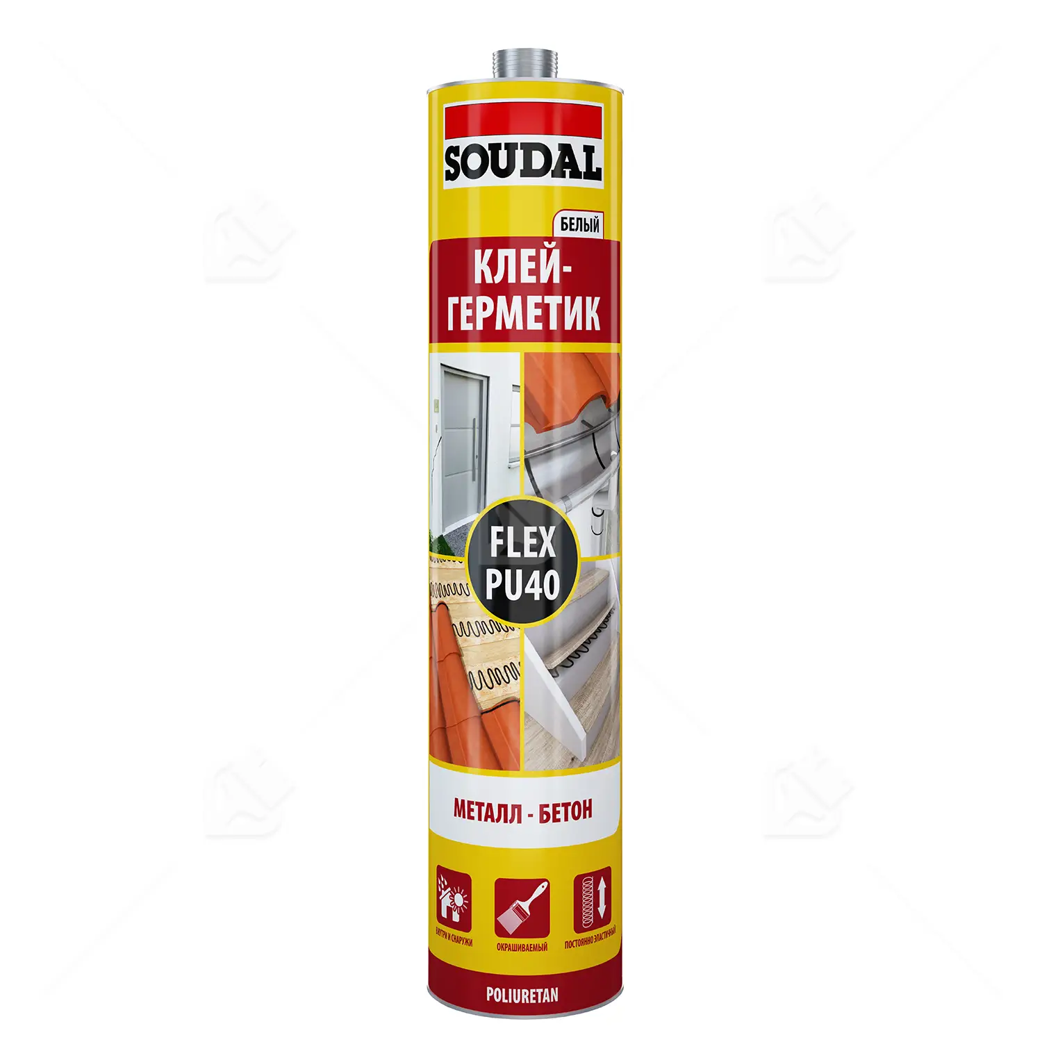 Герметик полиуретановый универсальный Soudal Flex PU 40 белый 300 мл