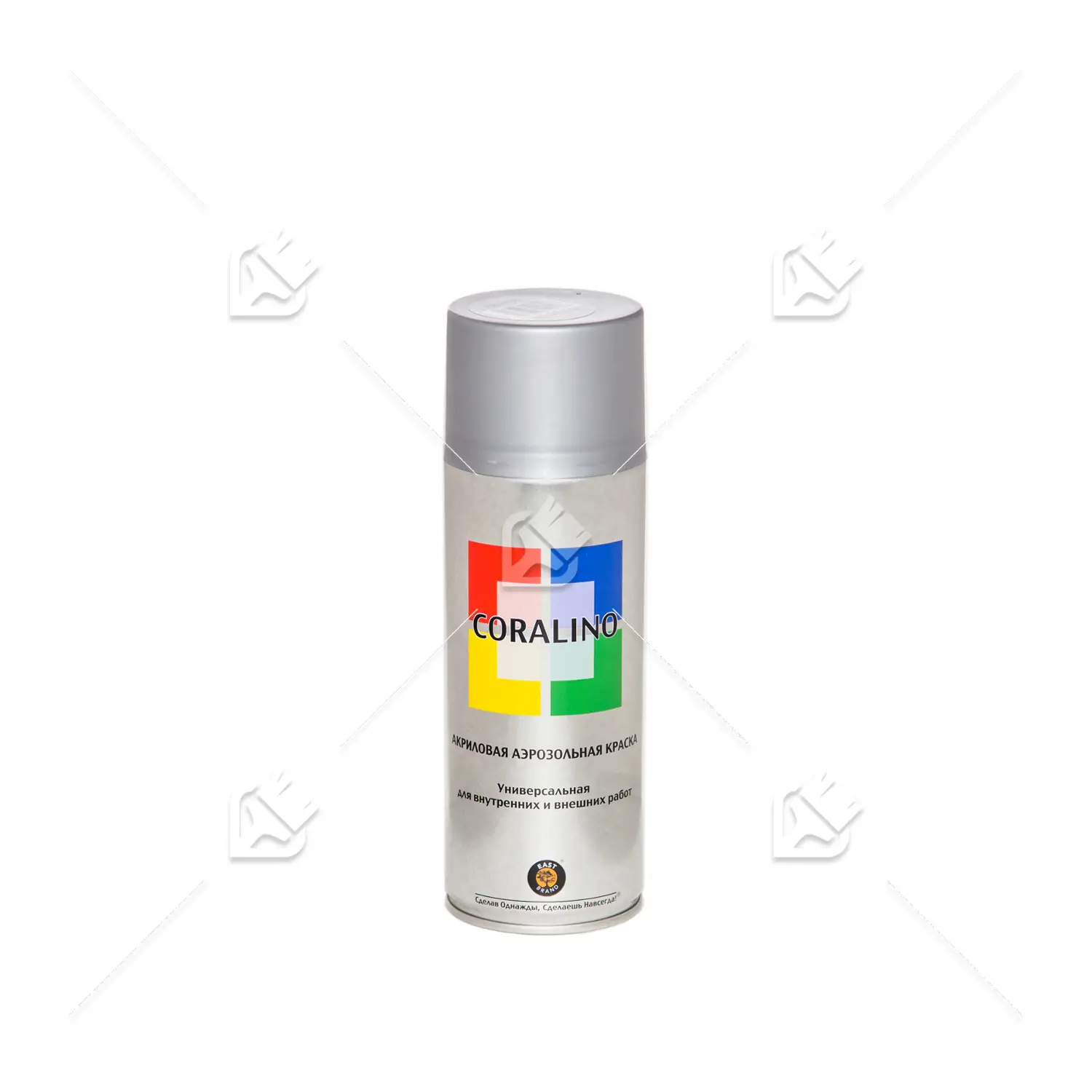Краска универсальная аэрозольная акриловая Coralino RAL 9006 белый алюминий 200г.