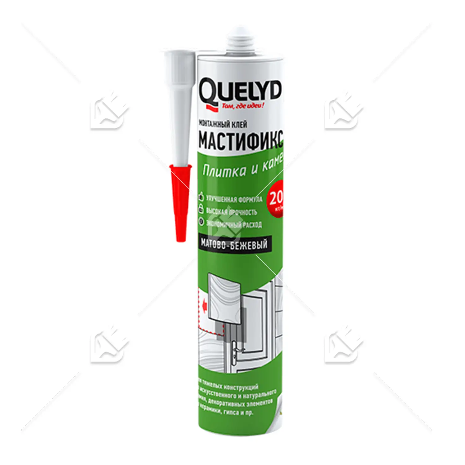 Клей монтажный  Quelyd Мастификс Плитка и камень, бежевый 340 г.