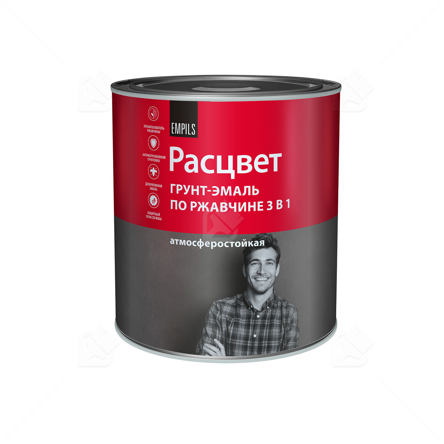 Грунт-эмаль на ржавчину 3 в 1 алкидная Расцвет глянцевая голубая 2,7 кг