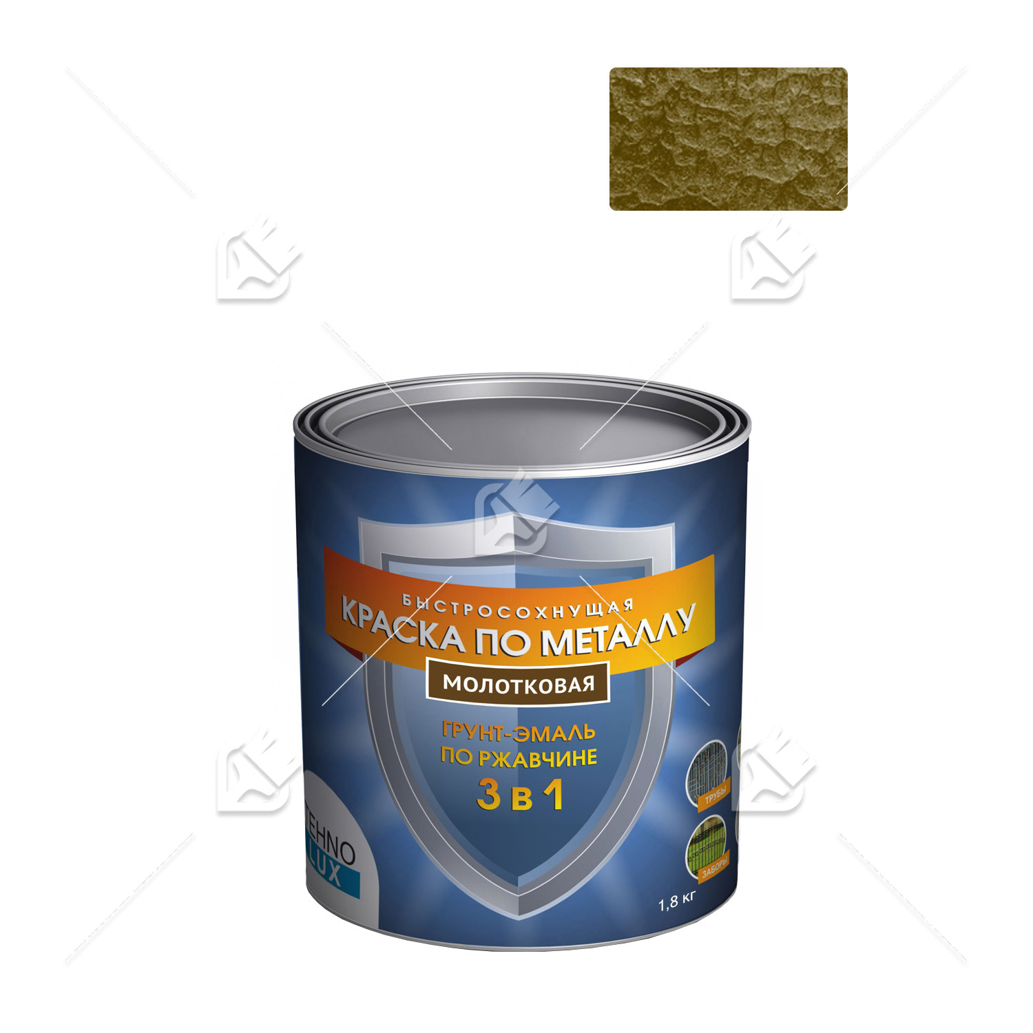 Грунт-эмаль 3 в 1 Технолюкс молотковая золото 1,8 кг