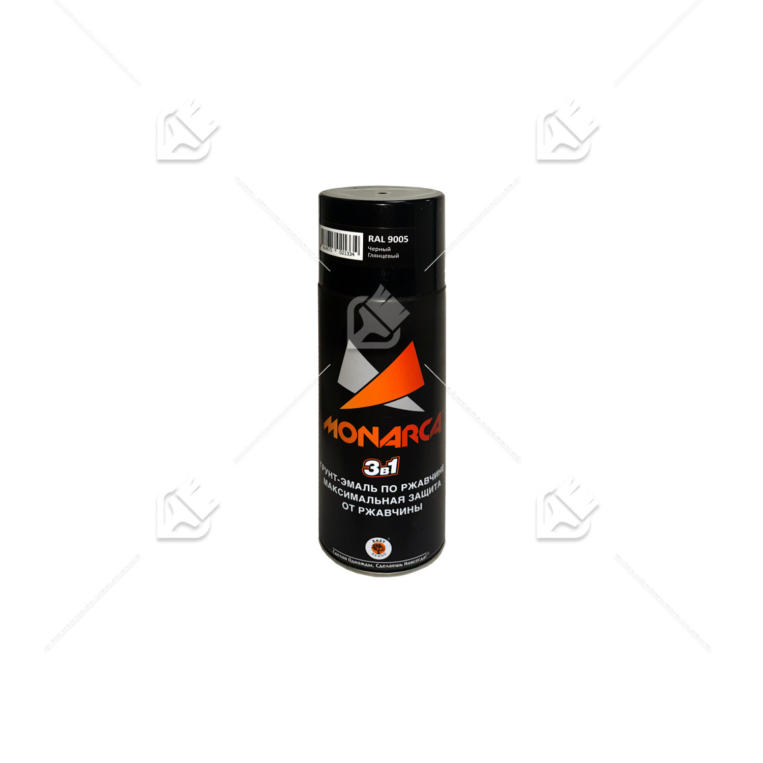 Грунт-эмаль по ржавчине аэрозольный акриловый Eastbrand Monarca глянцевый RAL9005 черный 520 мл.