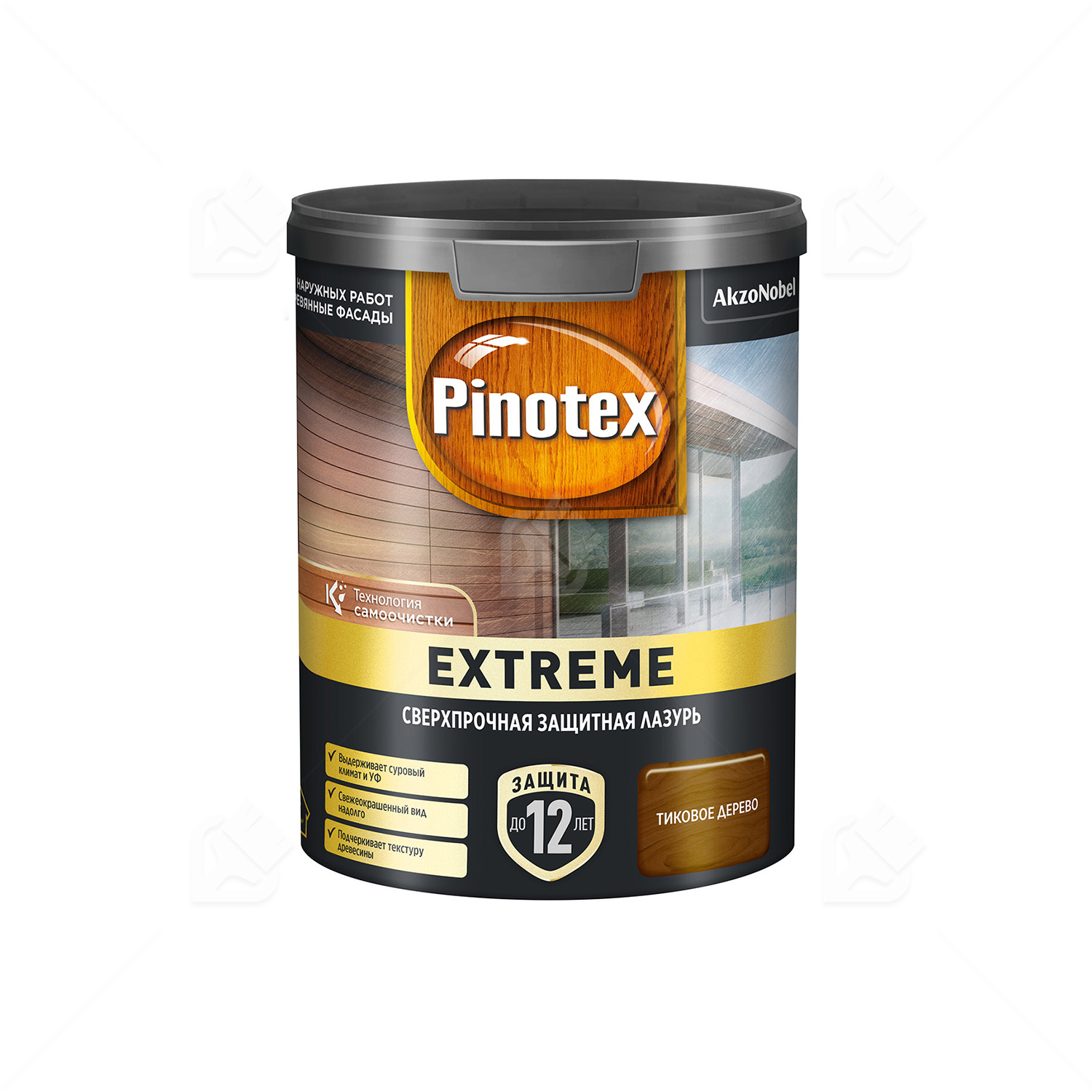 Пропитка декоративная для защиты древесины Pinotex Extreme тик полуматовая 0,9 л