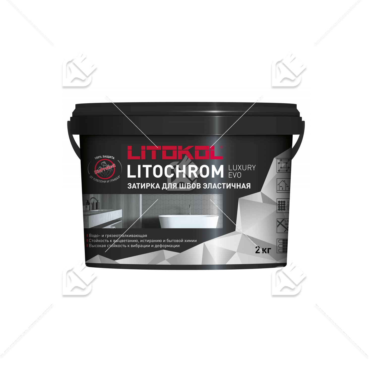 Затирка полимерно-цементная Litokol Litochrom Luxary Evo LLE.130 серый 2 кг