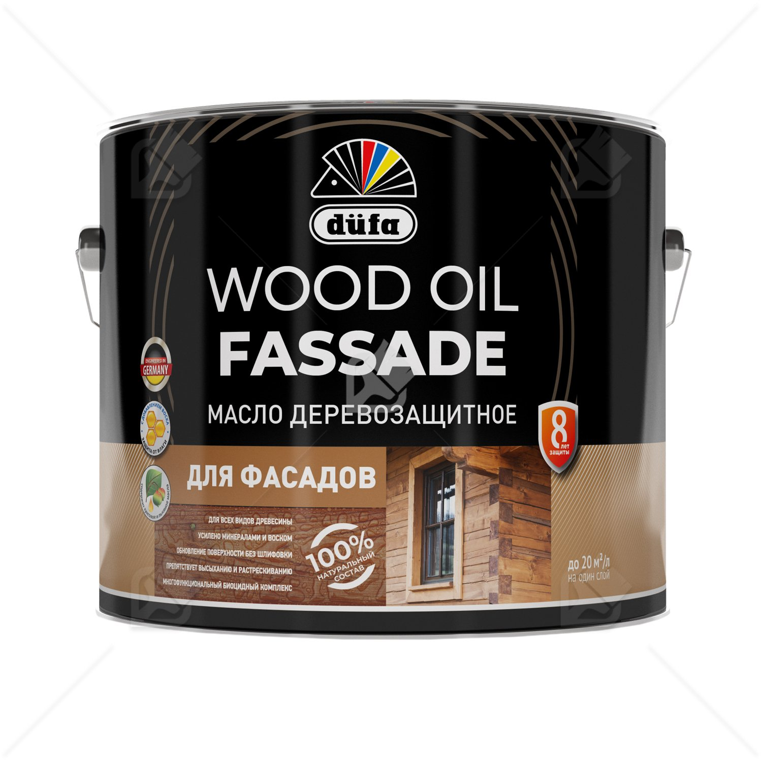 Масло деревозащитное для фасадов Dufa Wood Oil Fassade белое 9 л.