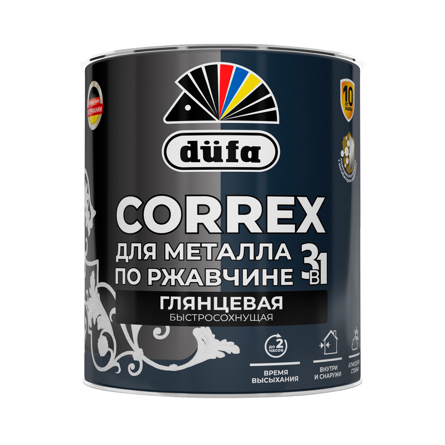 Грунт-эмаль по ржавчине гладкая Dufa Correx RAL-6029 зеленый 0,75л