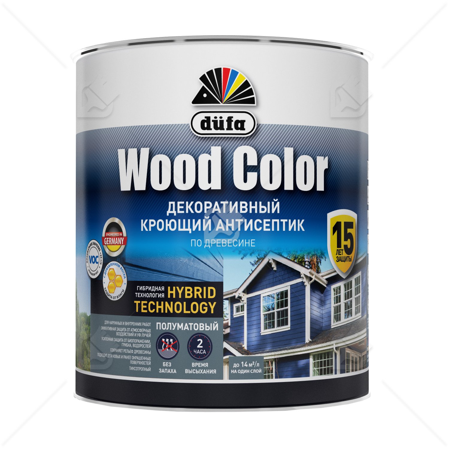 Кроющий антисептик Dufa Wood Color серый шелк 0,9 л