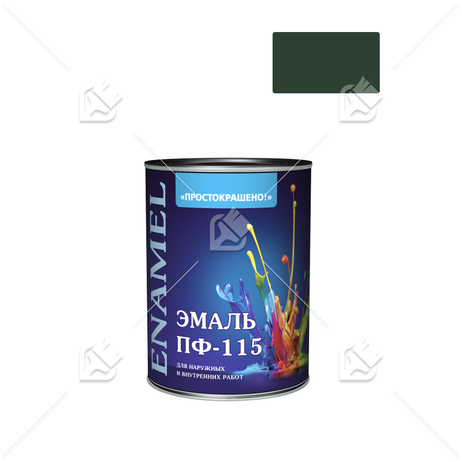 Эмаль ПФ-115 универсальная алкидная Простокрашено глянцевая тёмно-зелёная 1,8 кг