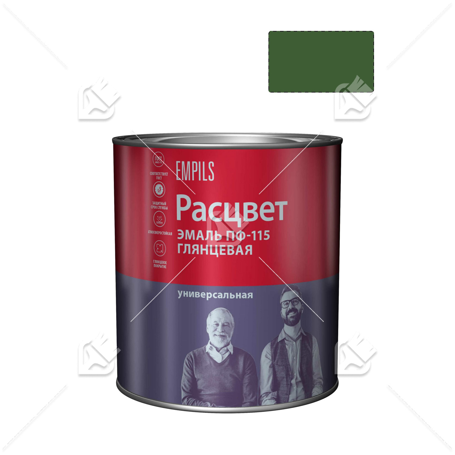 Эмаль ПФ-115 универсальная алкидная Расцвет глянцевая темно-зеленая 2,7 кг.