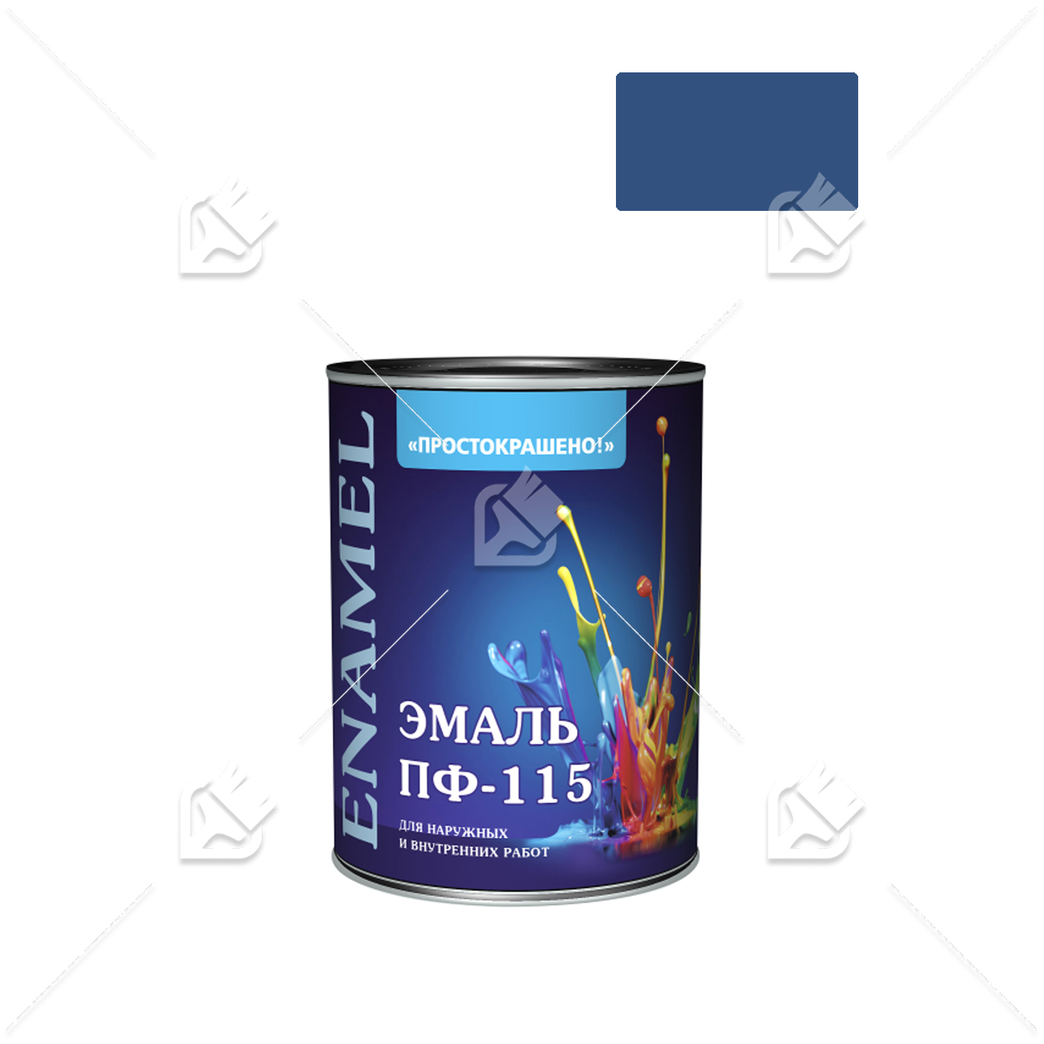 Эмаль ПФ-115 универсальная алкидная Простокрашено синяя 0,8 кг