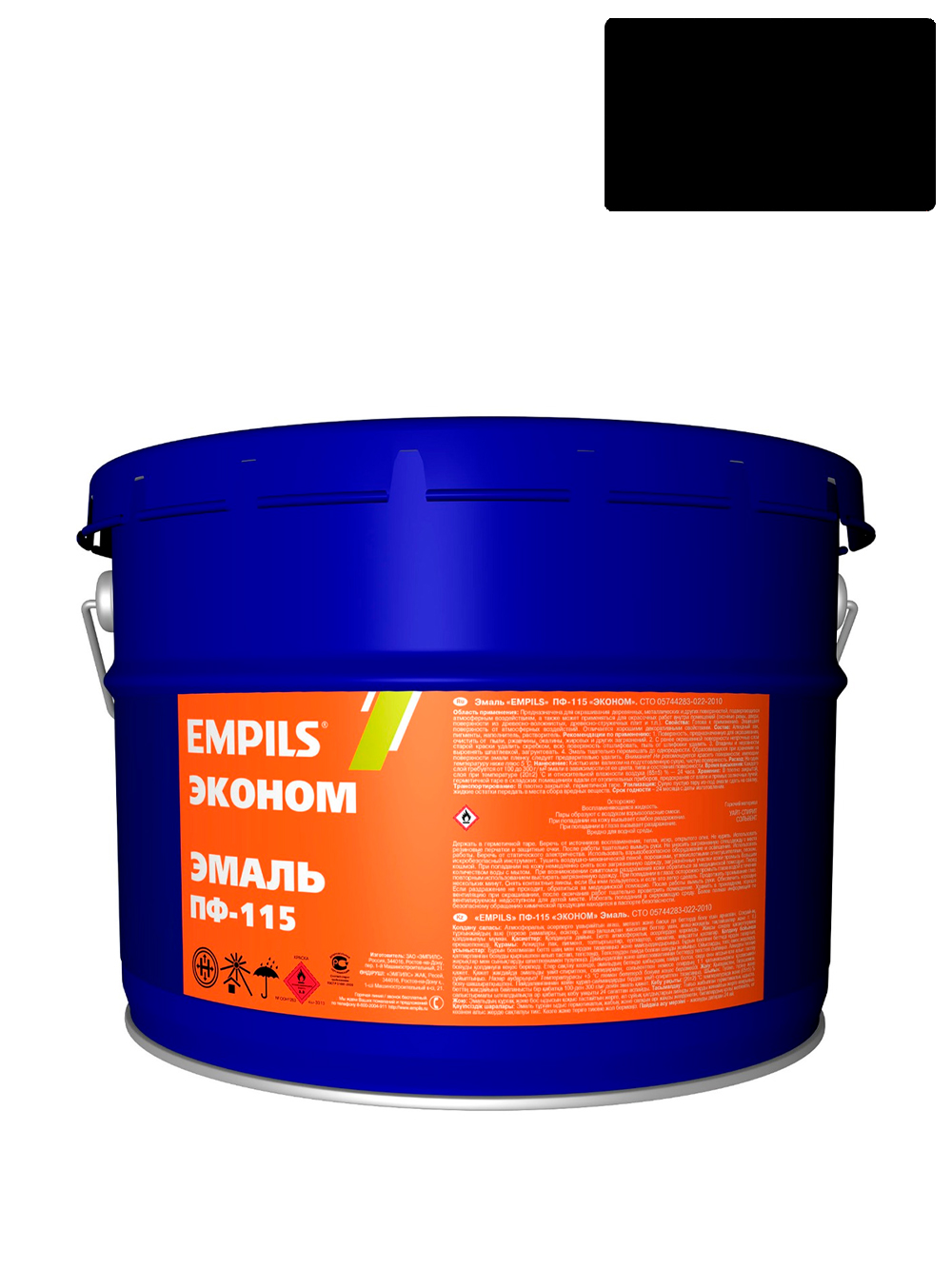 Эмаль ПФ-115 универсальная алкидная Empils Эконом чёрная 20 кг