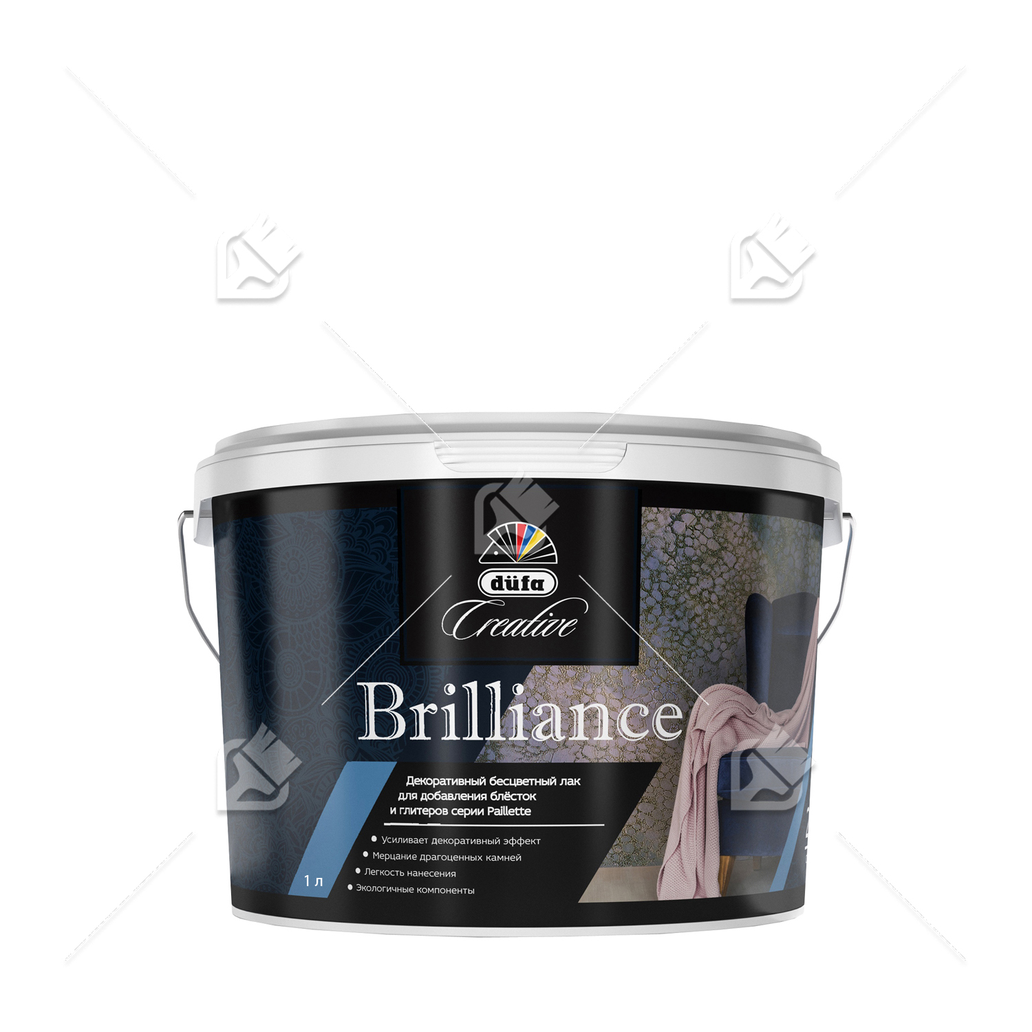 Лак декоративный акриловый Dufa Creative Brilliance полуматовый бесцветный 1 л.