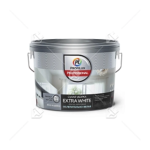 Краска для стен и потолков водно-дисперсионная Profilux Professional Extra white матовая 2,5 кг.