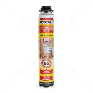 Пена профессиональная Soudal Окна-Двери 65 зимняя 820 мл