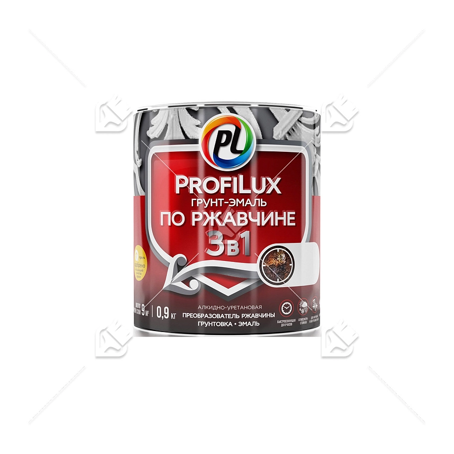 Грунт-эмаль на ржавчину 3 в 1 Profilux полуматовая коричневая 5 кг.