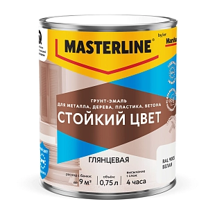 Грунт-эмаль универсальная Masterline Стойкий цвет RAL9003 Белый 0,75 л.