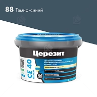 Затирка для швов до 10 мм водоотталкивающая Церезит СЕ 40 Аквасатик 88 темно-синяя 2 кг