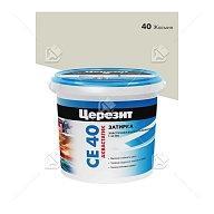 Затирка для швов до 10 мм водоотталкивающая Церезит СЕ 40 Аквастатик 40 жасмин 1 кг