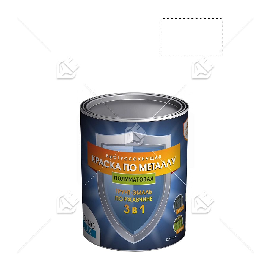 Грунт-эмаль 3 в 1 Технолюкс полуматовая белая RAL 9010 0,9 кг