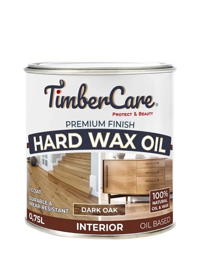 Защитное масло TimberCare Hard Wax Oil с твердым воском Темный дуб 0,75 л