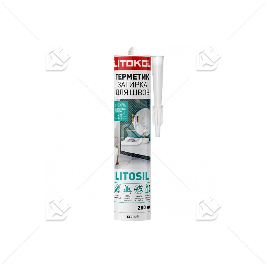 Герметик санитарный силиконовый Litokol Litosil белый 280 мл