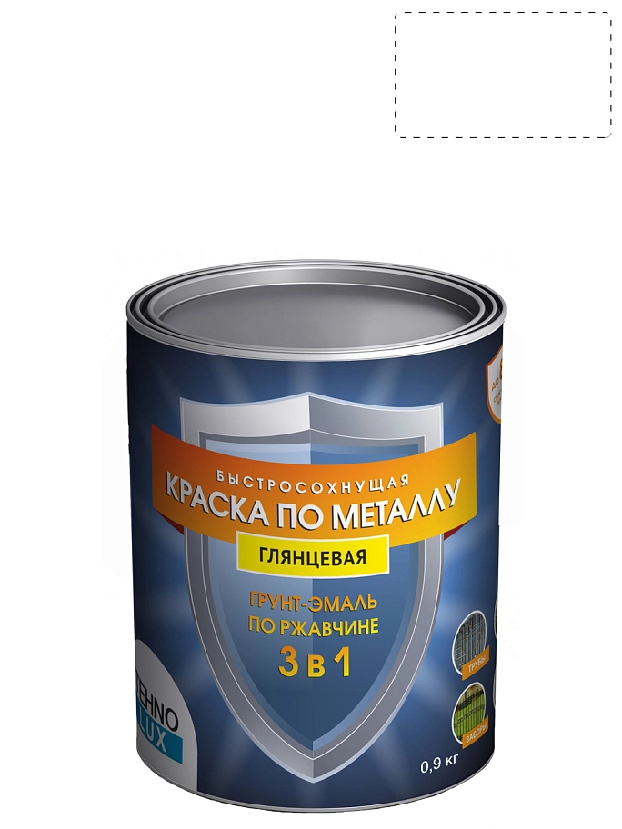 Грунт-эмаль 3 в 1 Технолюкс гладкая белая RAL 9010 0,9 кг