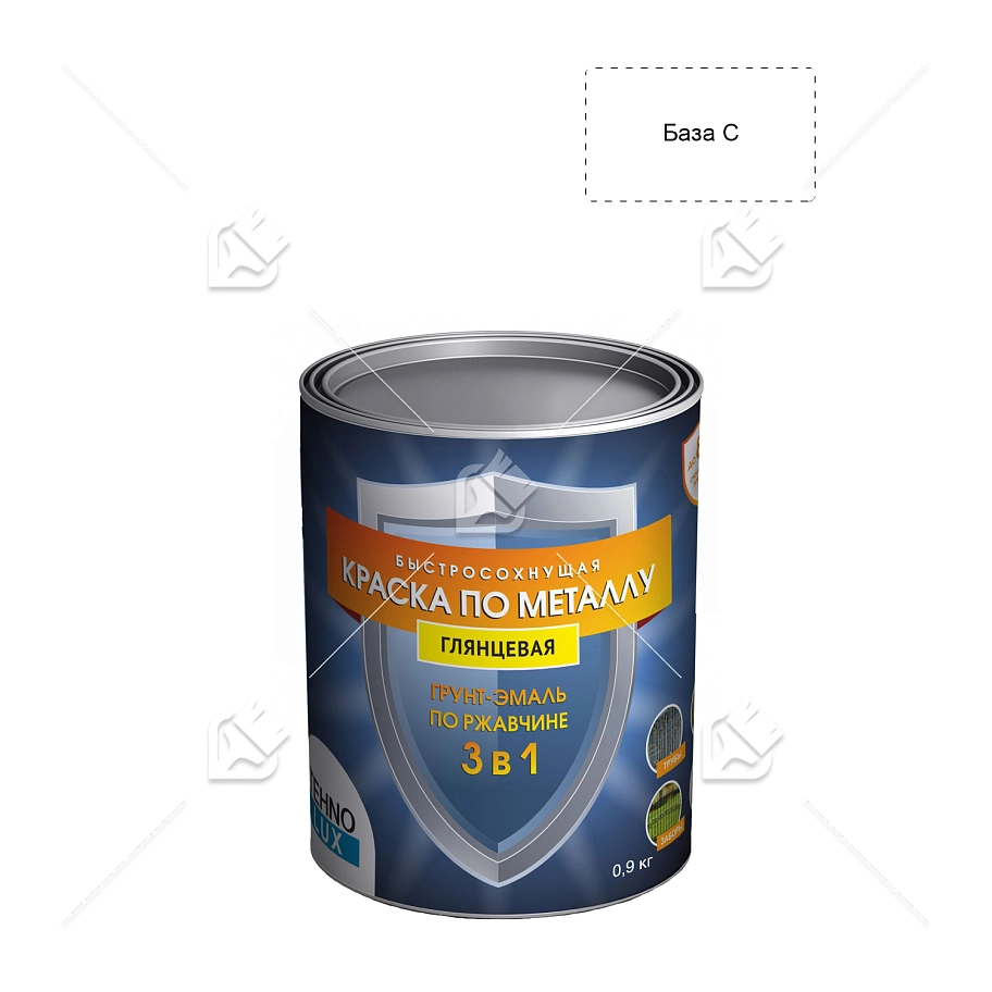 Грунт-эмаль 3 в 1 Технолюкс гладкая  База C 0,9 кг