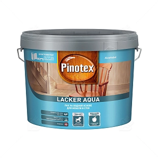 Лак для дерева на водной основе колеруемый Pinotex Lacker Aqua 10 матовый 9 л.