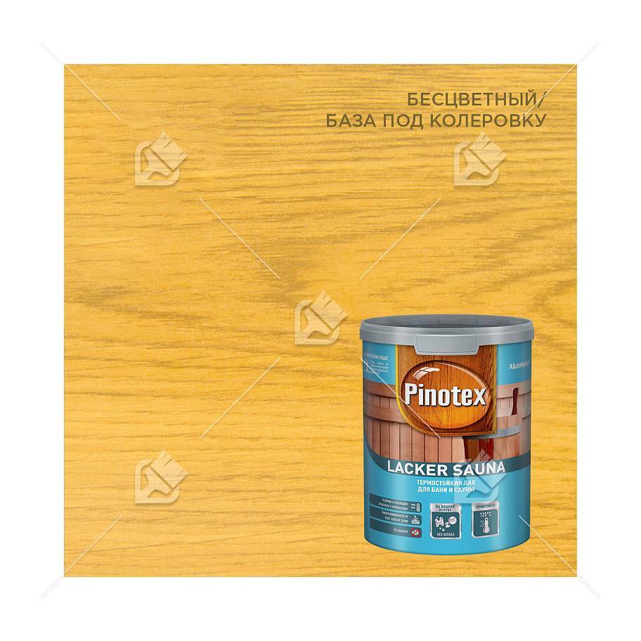 Лак для бань и саун на водной основе Pinotex Lacker Sauna 20 полуматовый 1 л.