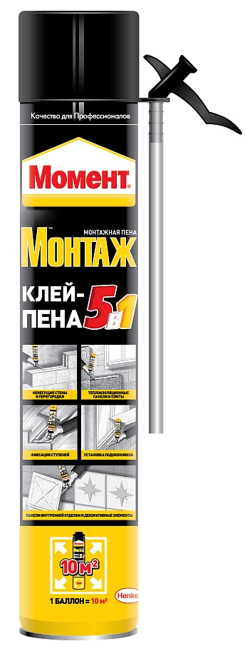 Клей-пена стандартная Момент Монтаж 5 в 1 750 мл.