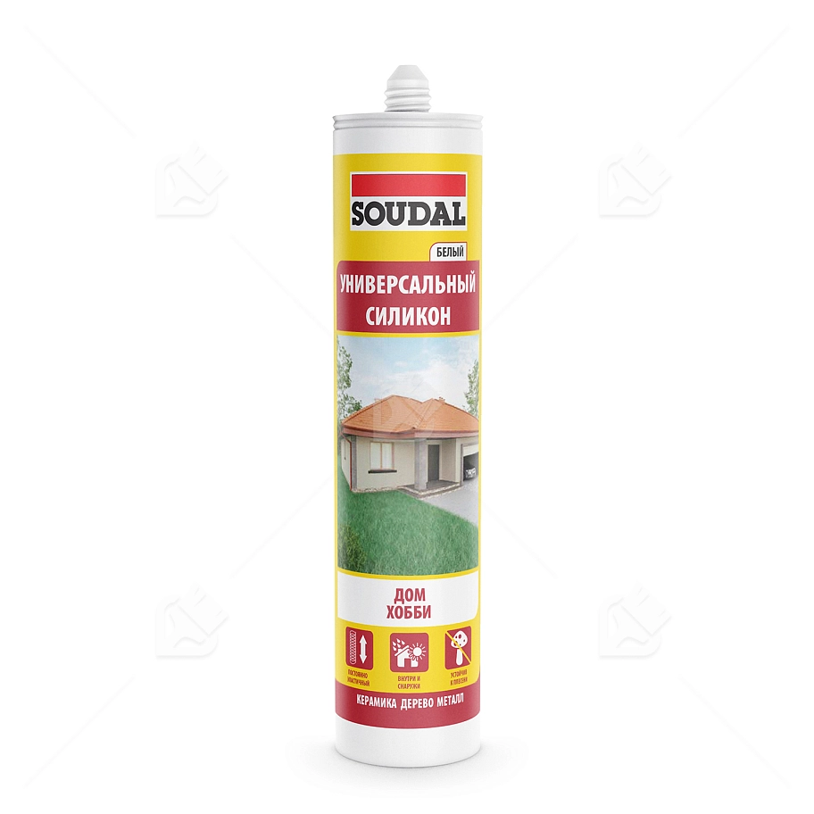Герметик силиконовый универсальный Soudal белый 280 мл