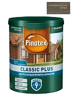 Пропитка декоративная для защиты древесины Pinotex Classic Plus 3 в 1 скандинавский серый 0,9 л.