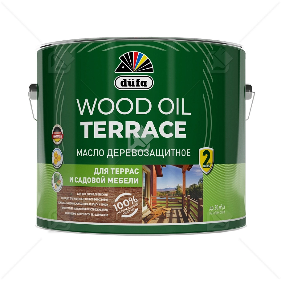 Масло деревозащитное для террас и садовой мебели Dufa Wood Oil Terrace орех 9л