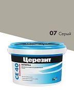 Затирка для швов до 10 мм водоотталкивающая Церезит СЕ 40 Аквасатик 07 серая 2 кг