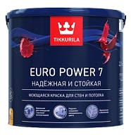 Краска интерная Tikkurila EURO POWER 7 С моющаяся, матовая 9л