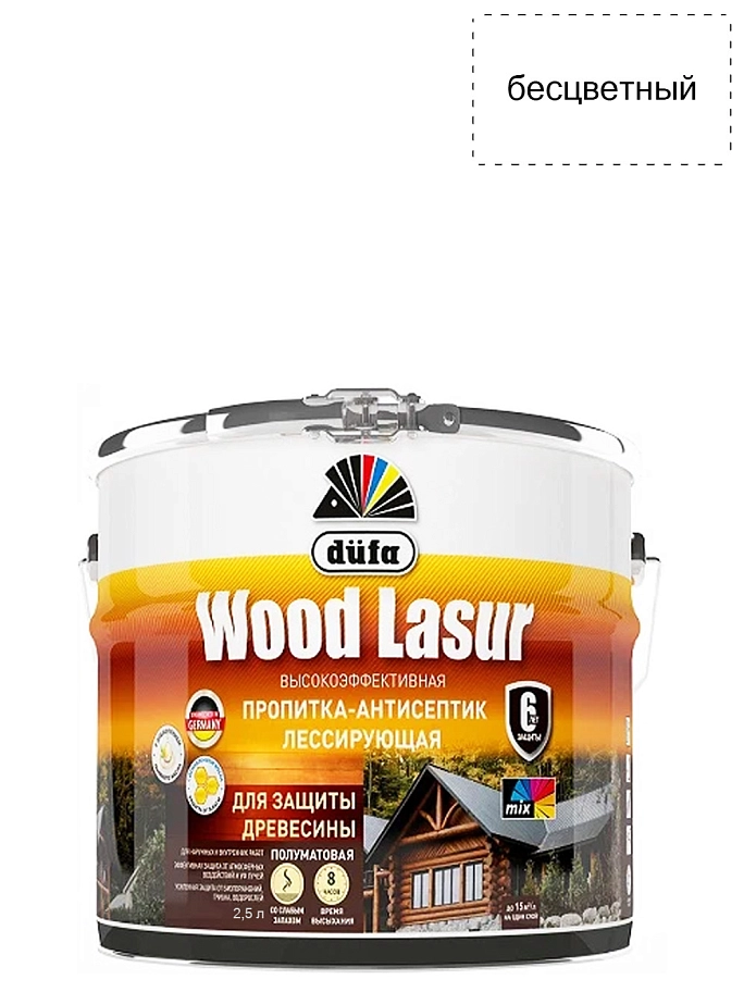 Dufa Wood Lasur Пропитка лессирующая для защиты древесины
