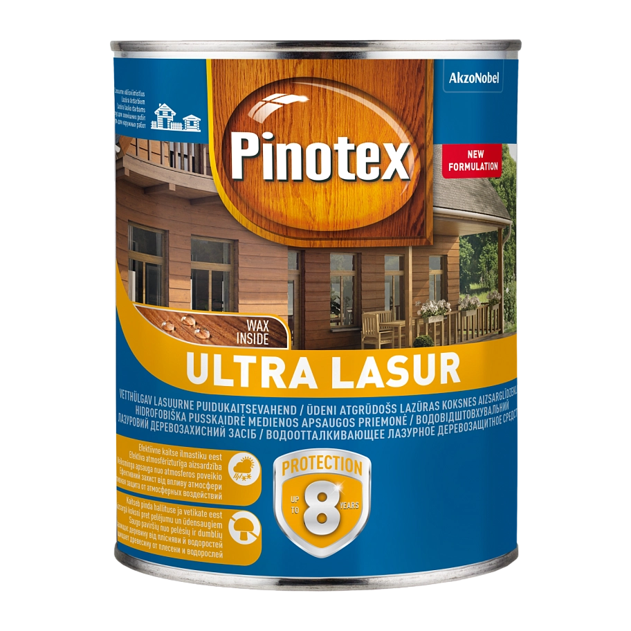 Pinotex Ultra / Пинотекс Ультра Пропитка декоративная для защиты древесины полуглянцевая