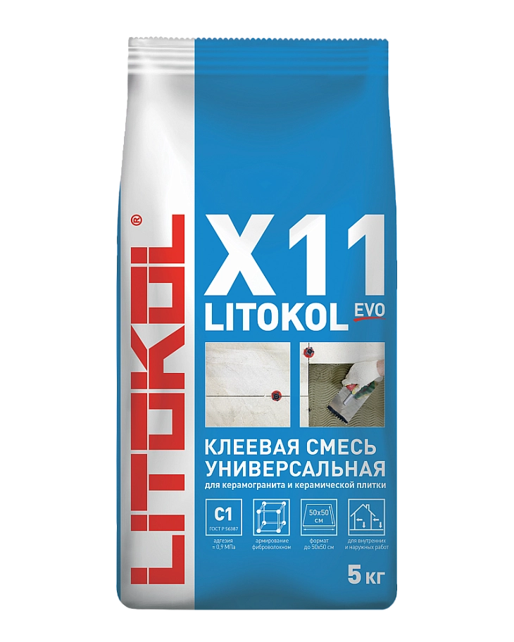 Litokol X11 Evo / Литокол ИСК10 Эво Клеевая смесь усиленная