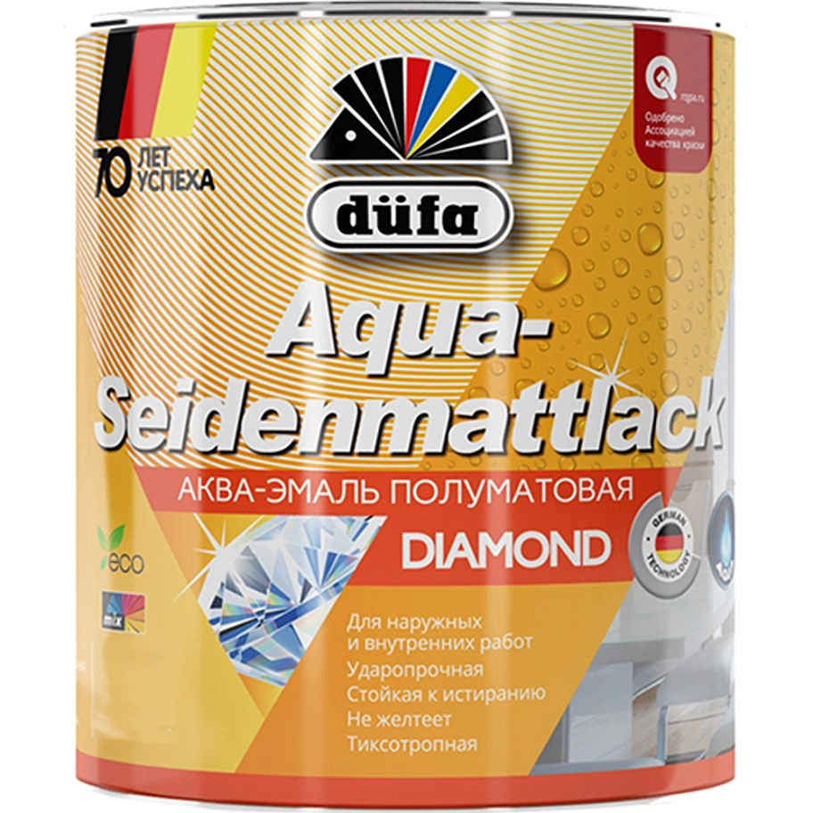 Dufa Aqua-Seidenmattlack / Дюфа Аква-Сейденматлак Эмаль для дерева и металла акриловая полуматовая