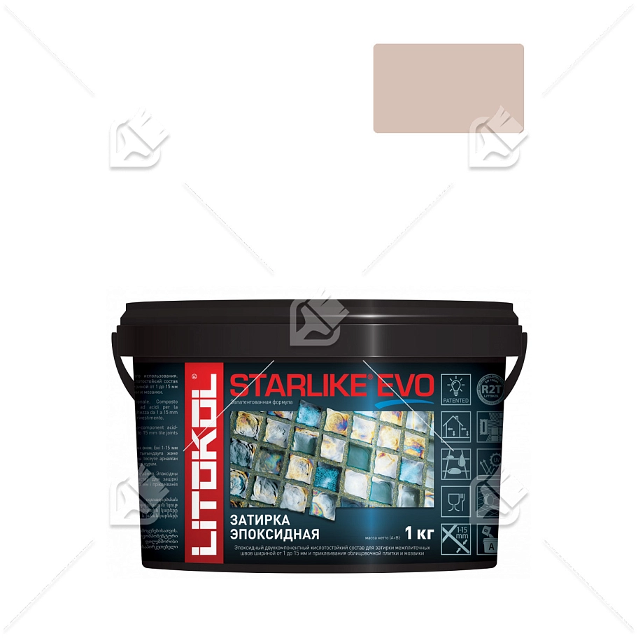 Затирка эпоксидная Litokol Starlike Evo S.500 пудровый розовый 1 кг.