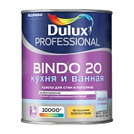 Краска для кухни и ванной латексная Dulux Professional Bindo 20 полуматовая база BW 1 л.