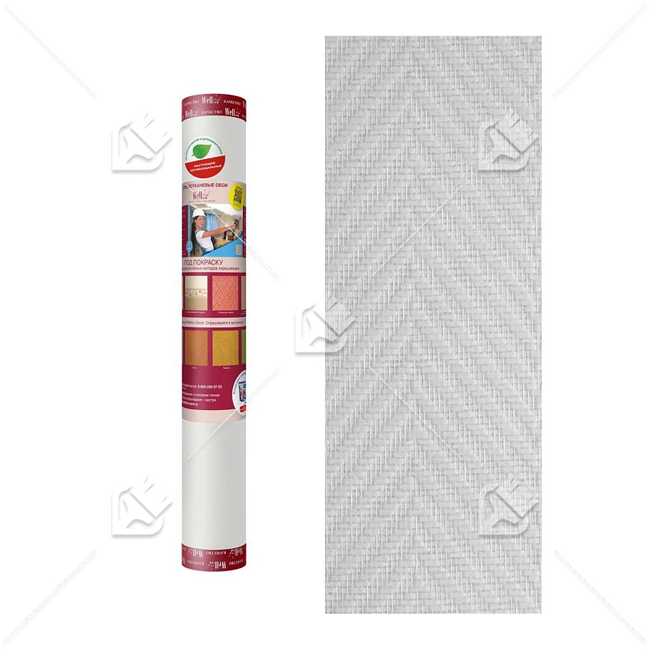 Стеклообои под покраску Wellton Optima Елка крупная 1х25 м