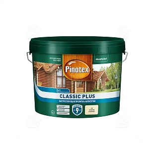 Пропитка декоративная для защиты древесины Pinotex Classic Plus 3 в 1 база CLR 9 л.