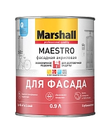 Краска фасадная акриловая Marshall Maestro глубокоматовая база BW 0,9 л.