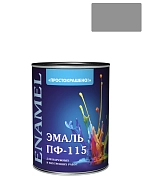 Эмаль ПФ-115 универсальная алкидная Простокрашено серая 0,8 кг