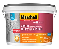 Краска акриловая Marshall Akrikor Структурна белая 9 л.