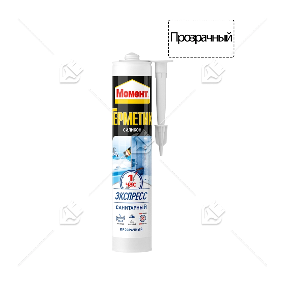 Герметик силиконовый санитарный Момент Экспресс прозрачный 280 мл.
